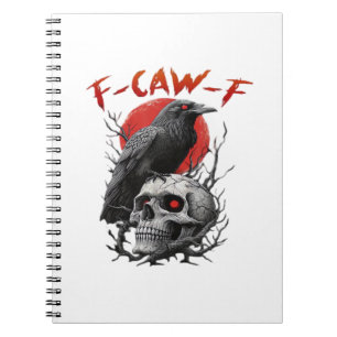 Carnet Corbeau, F-Caw-F Drôle d'oiseau F-Caw-F Lune Gothi