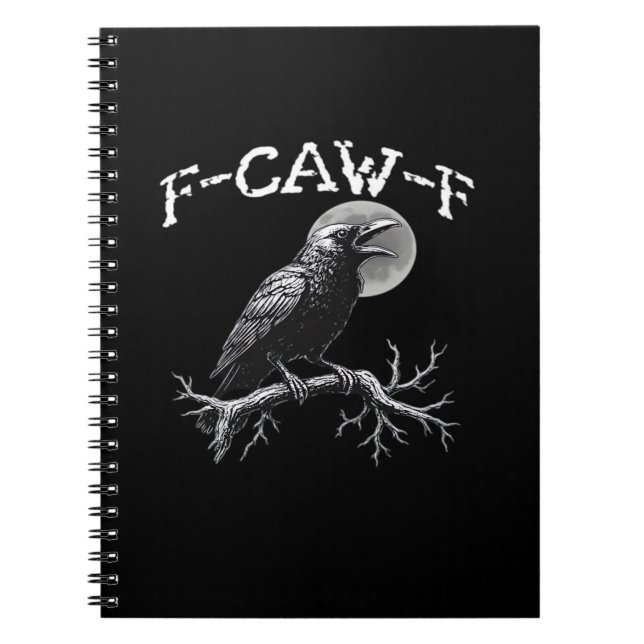 Carnet Corbeau F-Caw-F Drôle D'oiseau Rétro Classique (Devant)