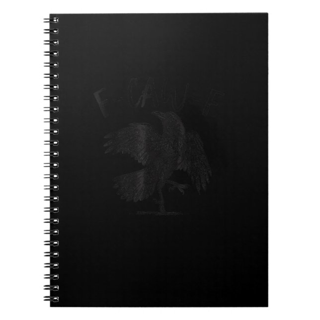 Carnet Corbeau, F-Caw-F Drôle Oiseau Esthétique Décontrac (Devant)