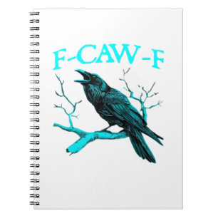 Carnet Corbeau F-Caw-F Oiseau Drôle Design Rétro Créatif