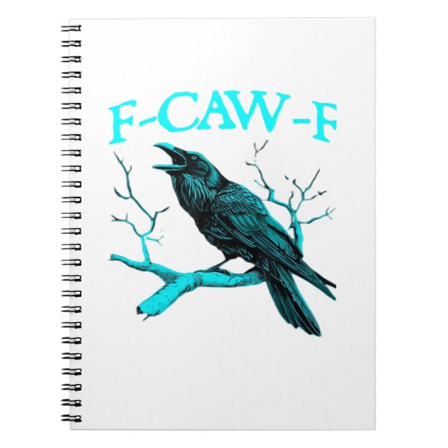 Carnet Corbeau F-Caw-F Oiseau Drôle Design Rétro Créatif  (Devant)