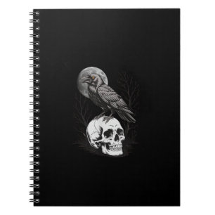 Carnet Corbeau, F-Caw-F Oiseau Drôle Lune Gothique Humour