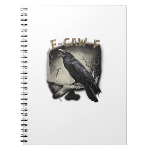 Carnet Corbeau, F-Caw-F Oiseau Drôle Style Vintage