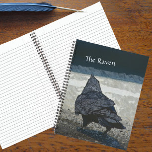 Carnet Corbeau gothique aux nuances de gris et de noir