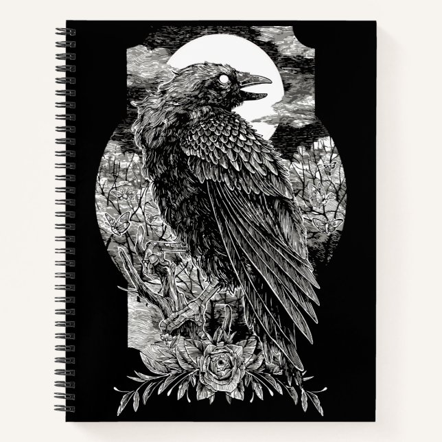 Carnet Corbeau Mystique Sombre (Devant)