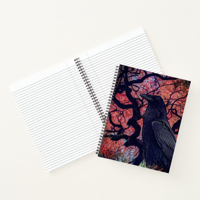 Carnet Corbeau noir et érable gris japonais (Intérieur)