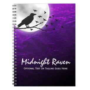Carnet Corbeau silhouette de corbeau noir sur gothique ed