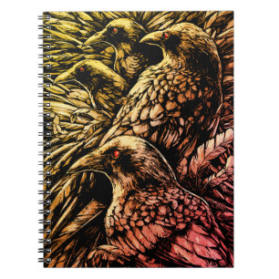 Carnet Corbeaux aux Yeux Rouges – Faune Mystérieuse Gothi