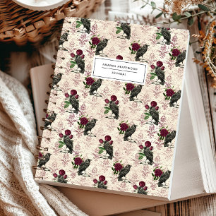 Carnet Corbeaux et Roses Personnalisé Gothique Vintage