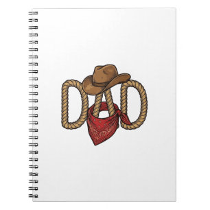 Carnet Corde de papa cowboy Chapeau Bandana Gravure vinta