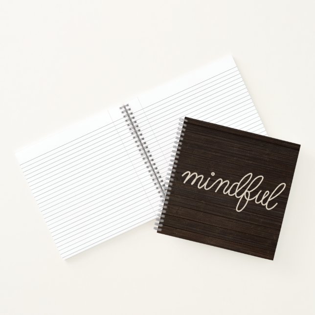 Carnet Corde MINDFUL sur bois foncé (Intérieur)