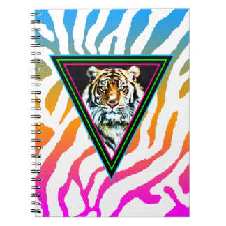 Carnet Corey Tiger 80s Vintage Néon Triangles Visage de T
