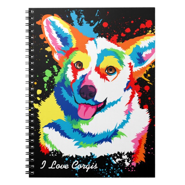 Carnet Corgi aquarelle personnalisé (Devant)
