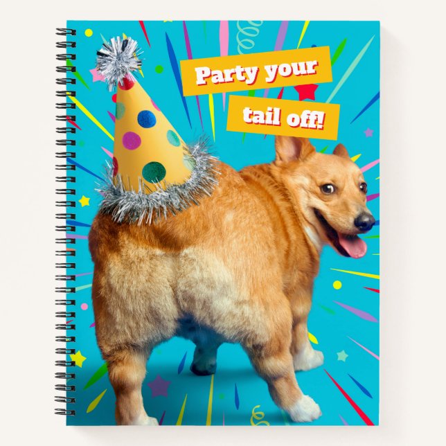 Carnet Corgi Butt Birthday Hat (Devant)