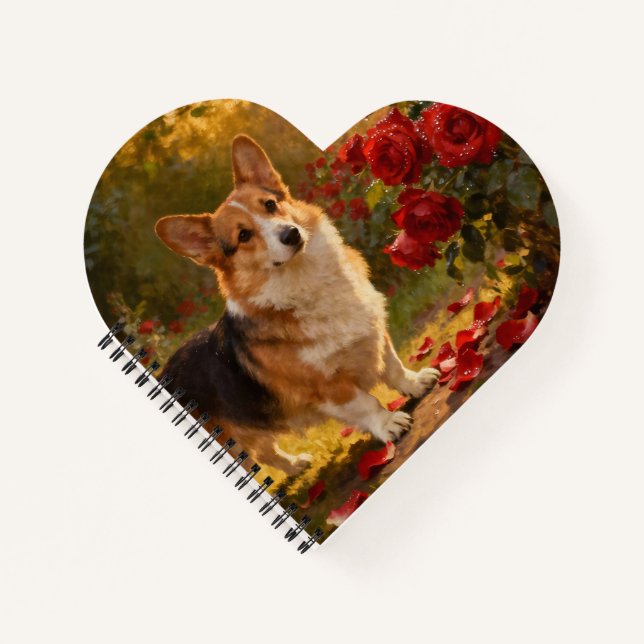 Carnet Corgi dans les Roses V (Devant)