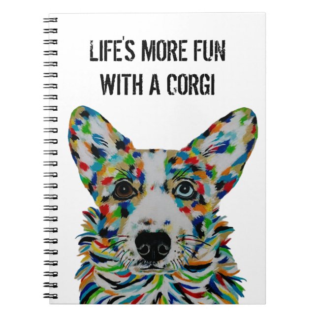Carnet Corgi Dog Notebook 6.5" x 8.75" (Devant)