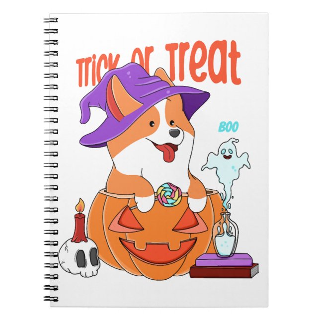 Carnet Corgi Halloween (Devant)