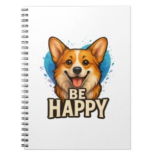 Carnet Corgi heureux avec cœur coloré - Conception pour a