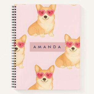 Carnet Corgi Kawaii Personnalisé avec Lunettes de Soleil