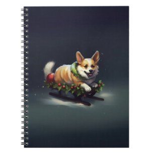 Carnet Corgi neige de Noël hiver