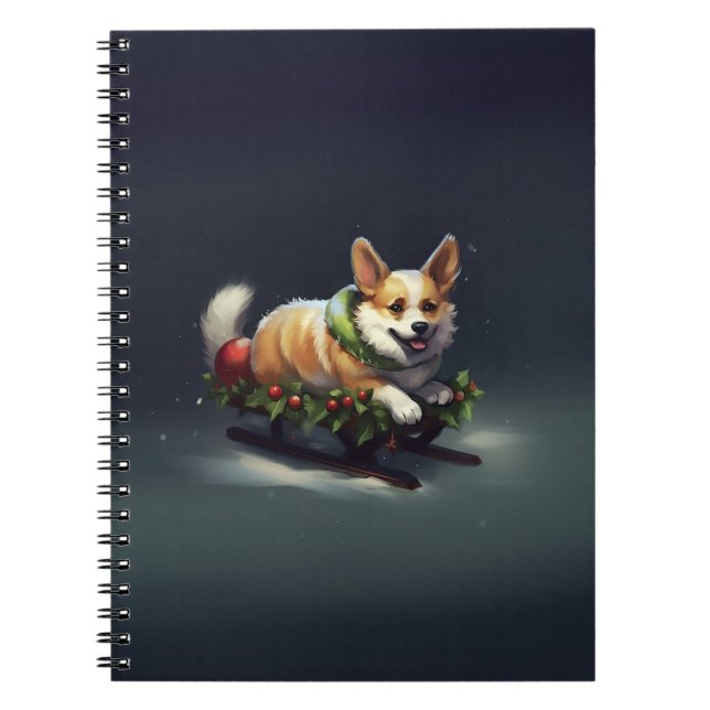 Carnet Corgi Noël neige hiver (Devant)