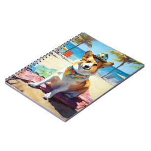 Carnet Corgi on Beach, cadeau d'été pour les amoureux de