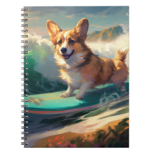 Carnet Corgi  Peinture Surf de plage