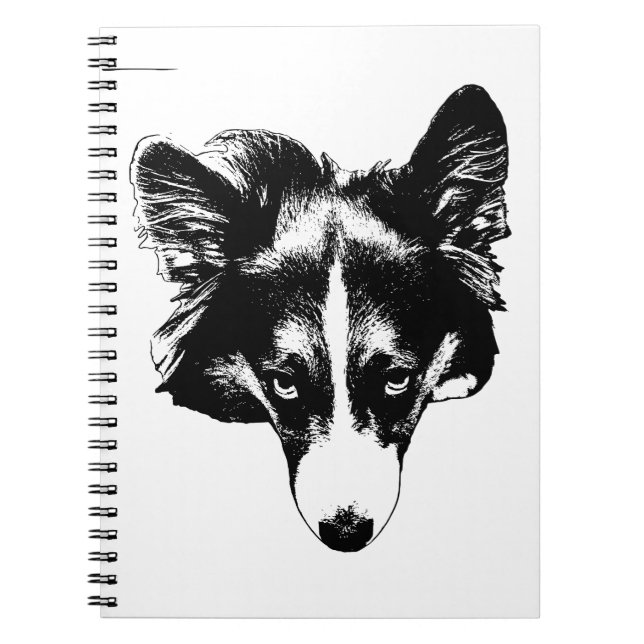 Carnet corgi serein à l'encre (Devant)