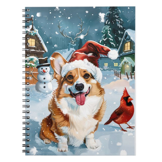 Carnet Corgi Winter Wonderland Christmas Joy (Devant)