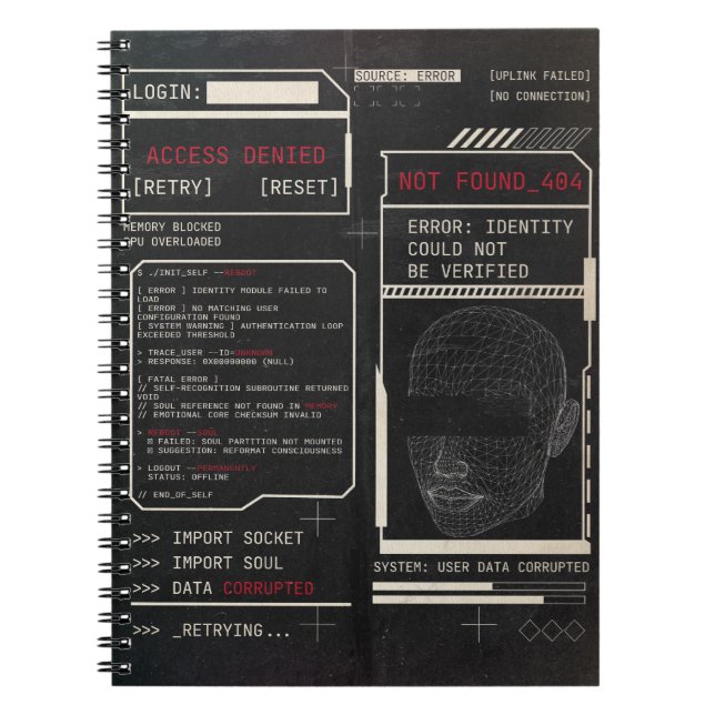 Carnet Corrompu - Techno-Brutalist Streetwear Design (Devant)