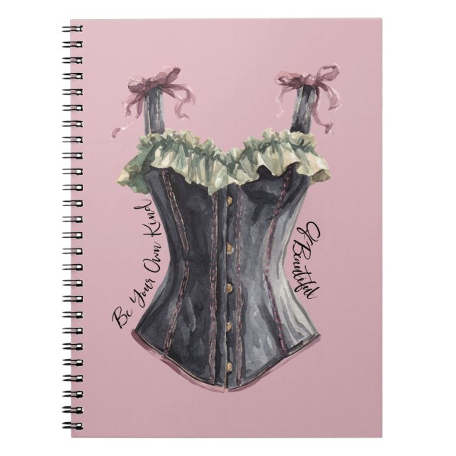 Carnet Corset Bugundy Noir Vert (Devant)