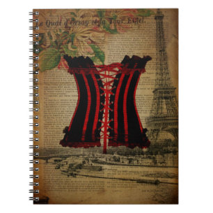 Carnet corset de cru de fleur de Tour Eiffel de Paris