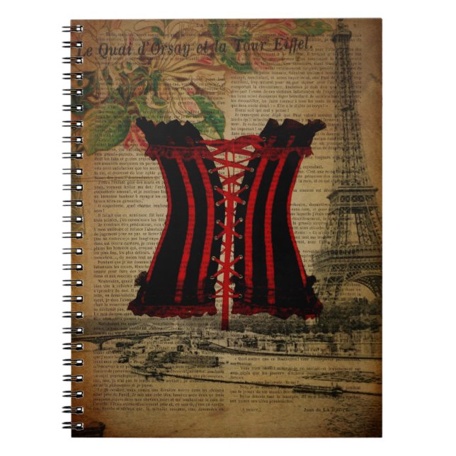 Carnet corset de cru de fleur de Tour Eiffel de Paris (Devant)