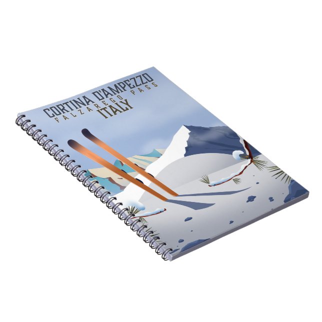 Carnet Cortina d'Ampezzo Italie poster ski Art Print (Côté Droit)