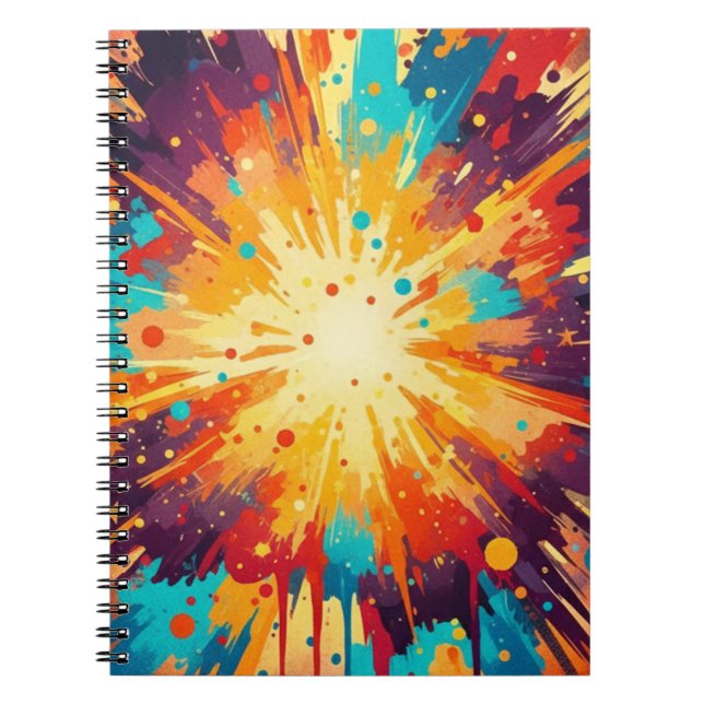 Carnet Cosmic Burst Abstract Splatter Art (Devant)