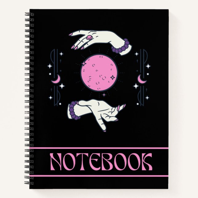 Carnet Cosmic Magical Hands Lune et étoiles (Devant)