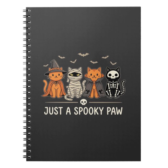 Carnet Costume de chat Halloween Spooky Paw Vector Design (Devant)