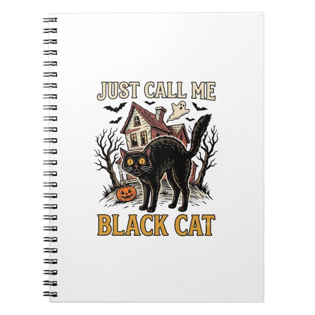 Carnet Costume de chat noir Maison hantée Funny Halloween (Devant)