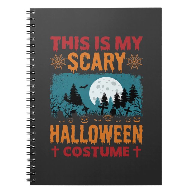 Carnet Costume de Halloween Effrayant Drôle Graphique Lun (Devant)