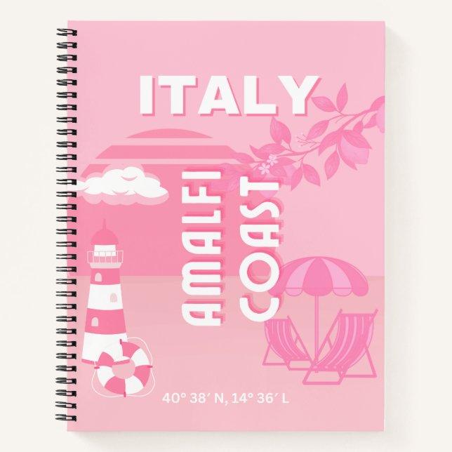 Carnet Côte d'Amalfi, Art de Voyage, Rose (Devant)