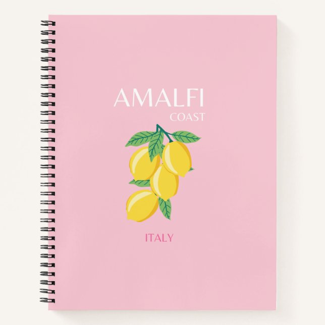 Carnet Côte d'Amalfi, Art Preppy, Rose, Voyage (Devant)