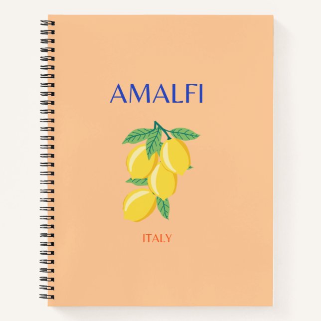 Carnet Côte d'Amalfi, Italie, Art Voyage, Pastel, Orange (Devant)