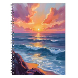Carnet Côte Dorée   Peinture Aquarelle du Coucher de Sole