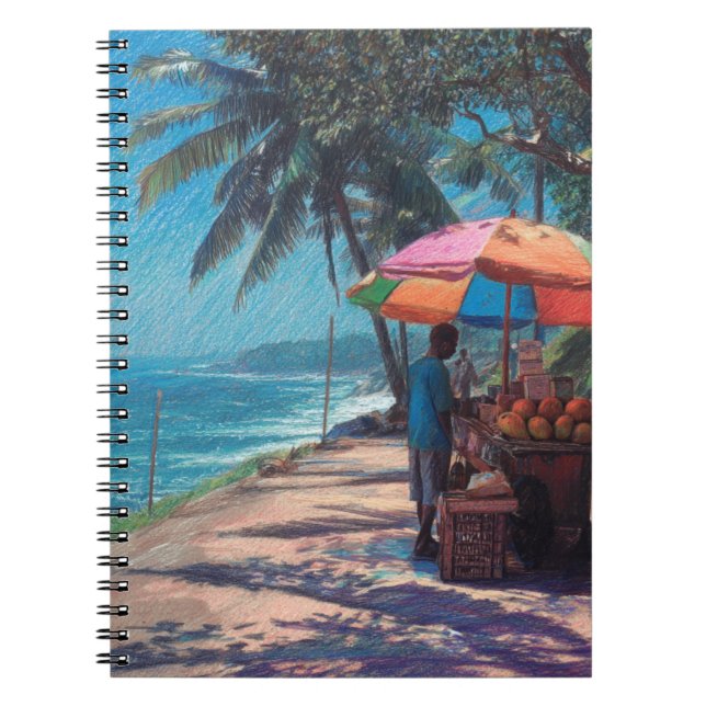 Carnet Côté Tropical Fruit Stand Pastel Art (Devant)