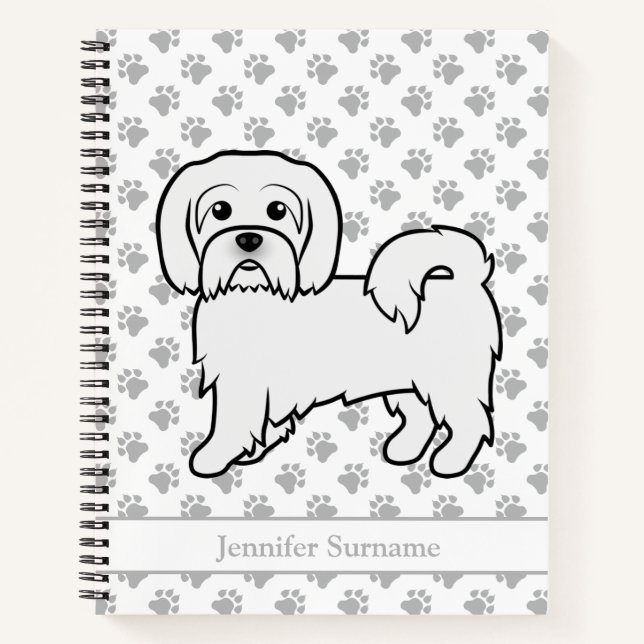 Carnet Coton de Tulear Chien de Dessin Animé Mignon & Tex (Devant)