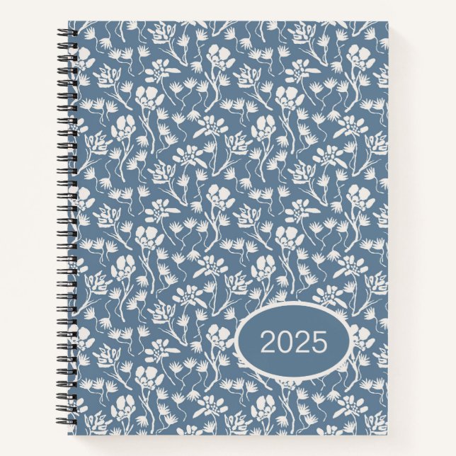 Carnet Cottage Floral Denim Blue (Devant)