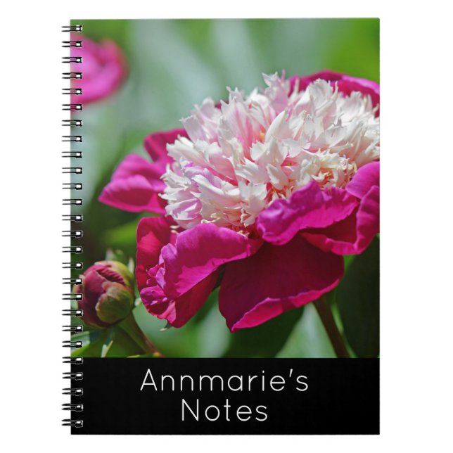 Carnet Cottage rose Peony Garden Fleur avec texte (Devant)