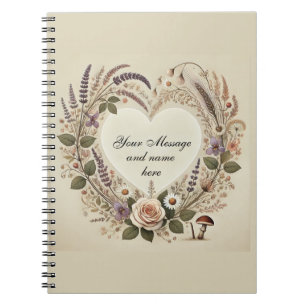 Carnet Cottagecore "Floral Heart & Wild Mushrooms" Notebo