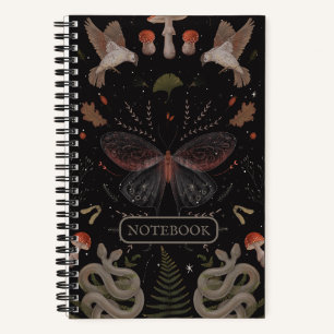 Carnet Cottagecore Magique Moth Champignons Serpents