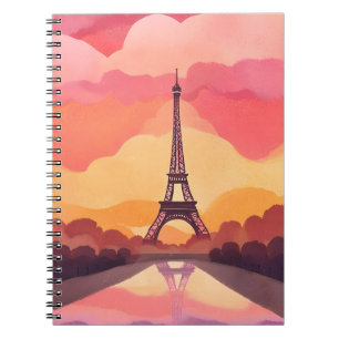 Carnet Coucher de soleil à Paris   Tour Eiffel France Aqu